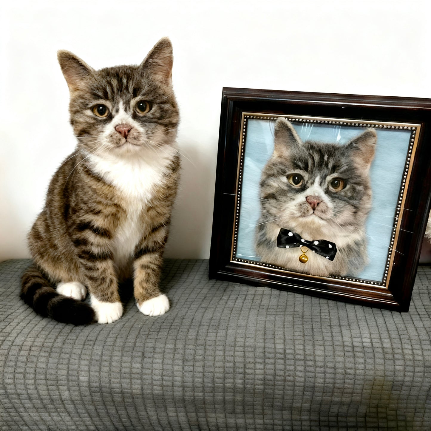 Custom Felt Art Cat Portrait Pet Memorial Gift