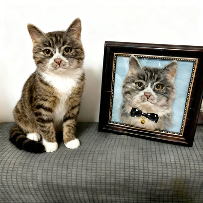 Custom Felt Art Cat Portrait Pet Memorial Gift