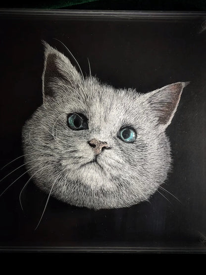 Knife Scratch 3D Pet Portrait